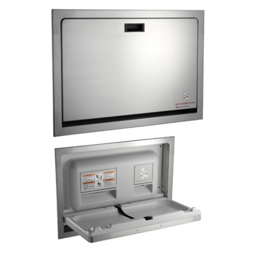 RECESSED STAINLESS STEEL BABY CHANGING STATION